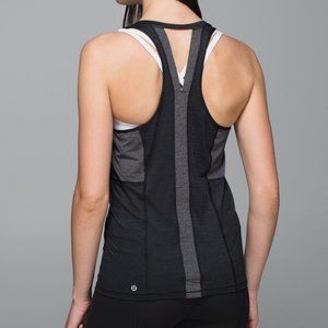 Lululemon Pedal To The Medal Singlet Tank Top Black / Heathered Black Size 4